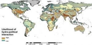 Map showing where water-related interactions—both good and bad—are likely to happen within the next 50 to 100 years, given current trends in climate change and population growth. Image: European Union